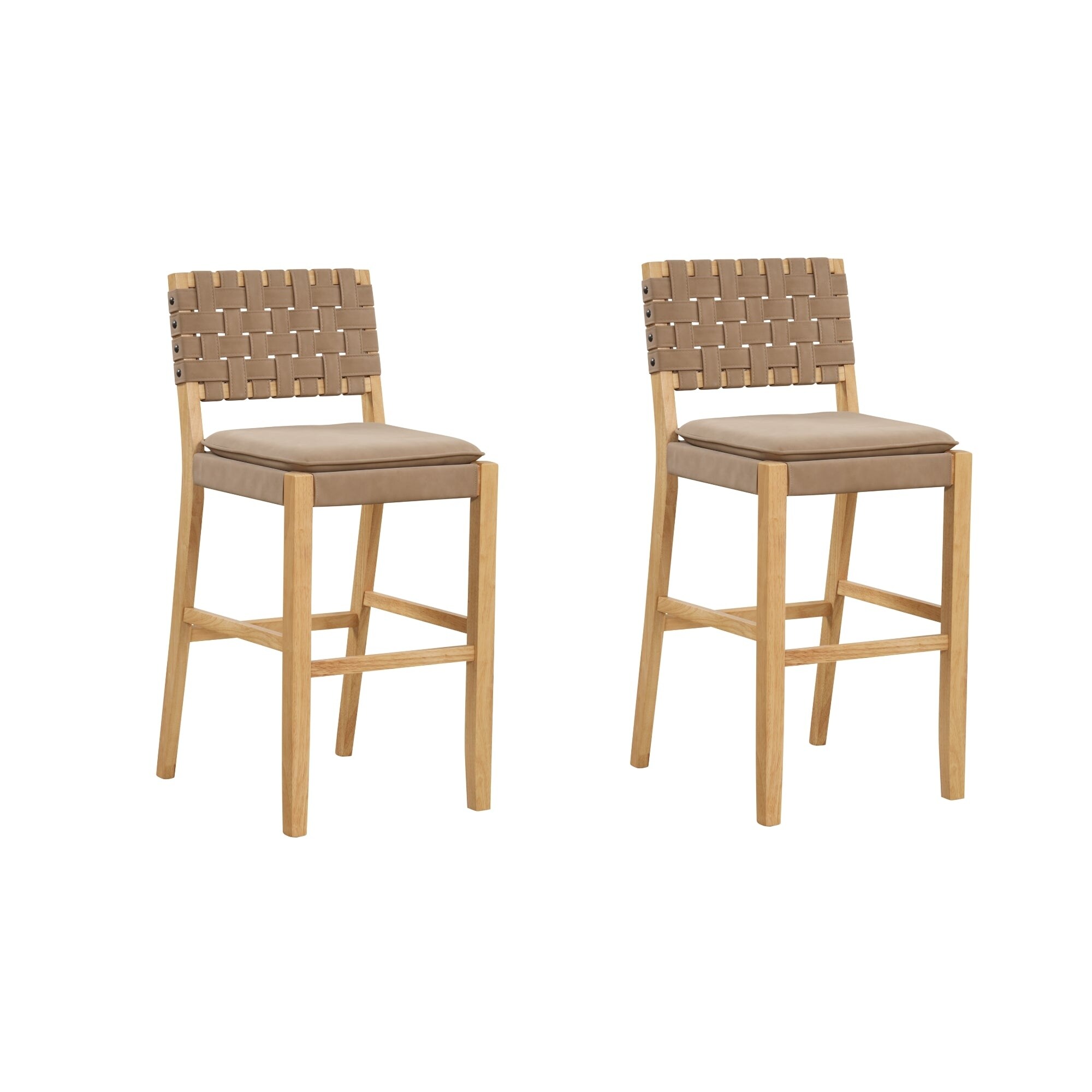 Nathan James Cohen Faux Leather Counter or Bar Height Stool Solid