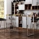 preview thumbnail 2 of 8, Marburry Contemporary Chrome 65-inch Wide Glass Top Bar Table by Furniture of America