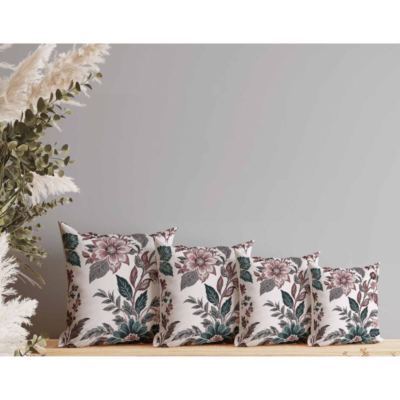 Cobalt Meadow Indoor/Outdoor Reversible Throw Pillow Red and Green