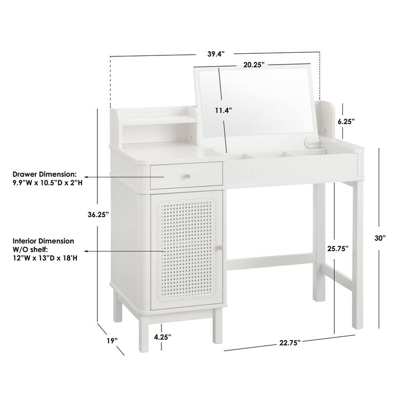 Lifestorey Bayview Rattan Vanity Set