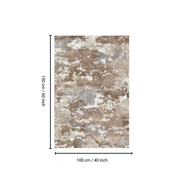 dimension image slide 2 of 16, Washable Vintage Area Rug Modern Abstract Soft Rug