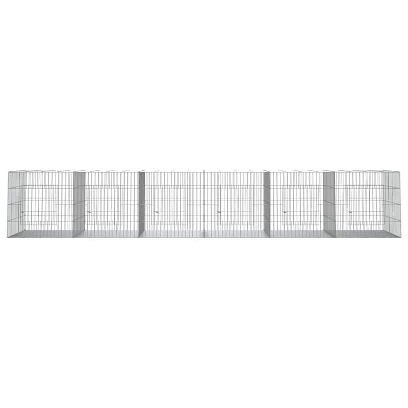 vidaXL 3-Panel Rabbit Cage Animal Hutch Playpen Enclosure Galvanized Iron