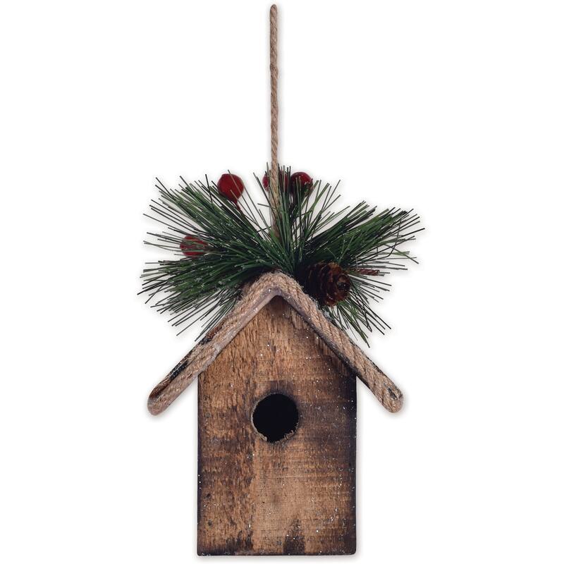 Brown Birdhouse Ornament -Set of 2