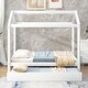 preview thumbnail 3 of 7, Customizable and Functional Full Size House Bed with Trundle, Support Legs, Compact Canopy Bed Made of Solid Wood