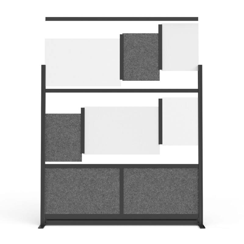 Modular Wall Room Divider System - Black Frame - 70" x 70" Add-On Wall