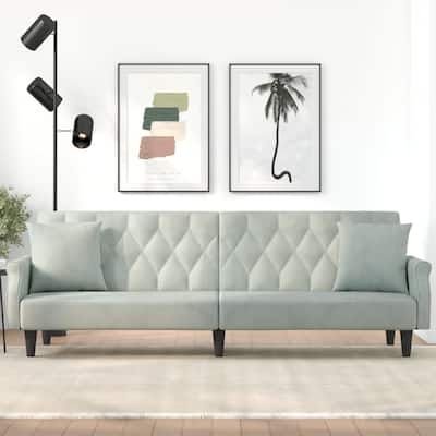 vidaXL Sleeper Sofa with Armrests Velvet Couch Sofa Bed Recliner Loveseat - 85" x 35" x 27.6"