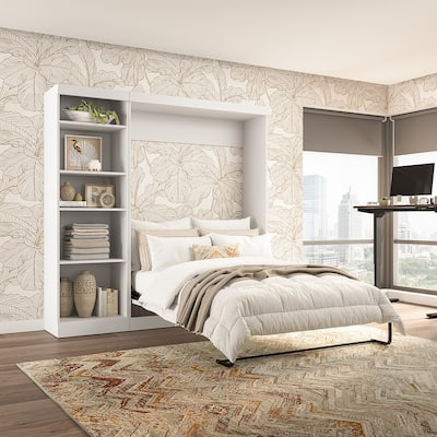 Pur Full Murphy Bed with Shelving Unit (84W) by Bestar