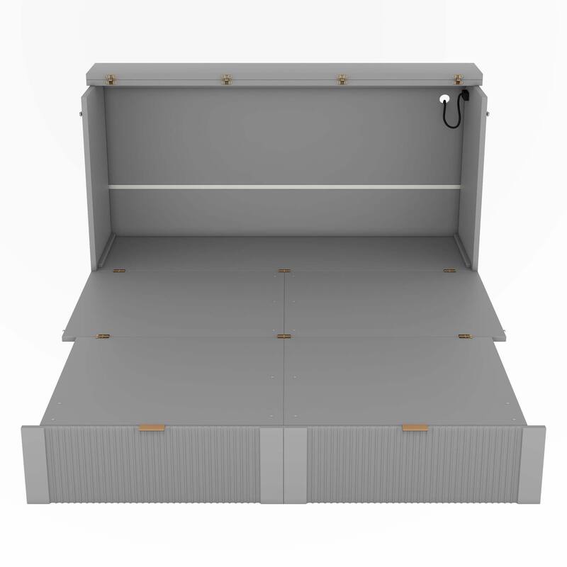 Queen Size Murphy Bed Wall Bed with drawer and USB Ports
