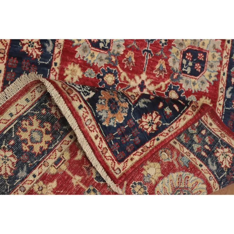 Hand Knotted Oriental 100% Wool Carpet Traditional All-Over Red Ziegler Runner Rug - 12' 0'' X 2' 6''