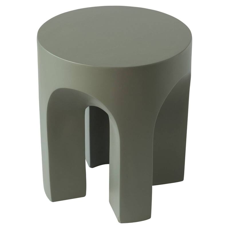 Round Side Table End Table in Fiberstone for Indoor and Outdoor