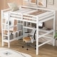preview thumbnail 8 of 8, Full Size Loft Bed with Multifunction Shelves and Under-bed Desk