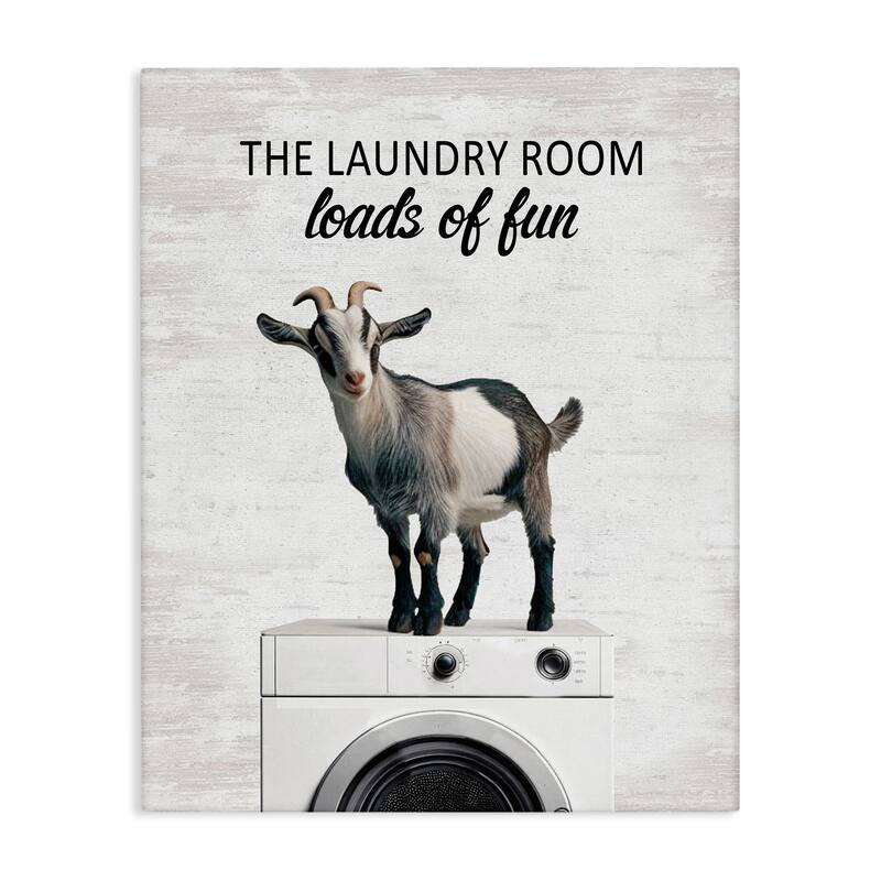 Stupell Loads of Fun Laundry Goat Canvas Wall Art Design By Lettered and Lined - 24 x 30