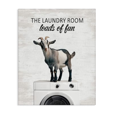 Stupell Loads of Fun Laundry Goat Canvas Wall Art Design By Lettered and Lined