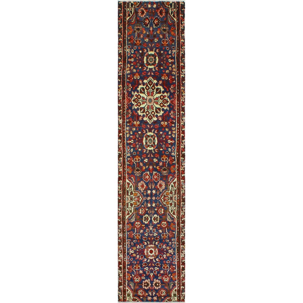 Fine Vintage Distressed Caleb Navy/Ivory Runner - 2'0" x 9'4"