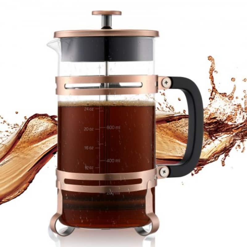 Large 1L Glass French Press for Coffee, Tea, and Cold Brew - 6.69 x 4.13 x 8.46 inch