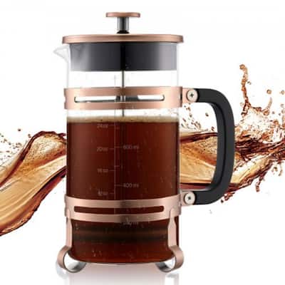 Large 1L Glass French Press for Coffee, Tea, and Cold Brew - 6.69 x 4.13 x 8.46 inch
