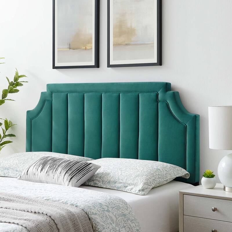 Alyona Channel Tufted Performance Velvet Full/Queen Headboard