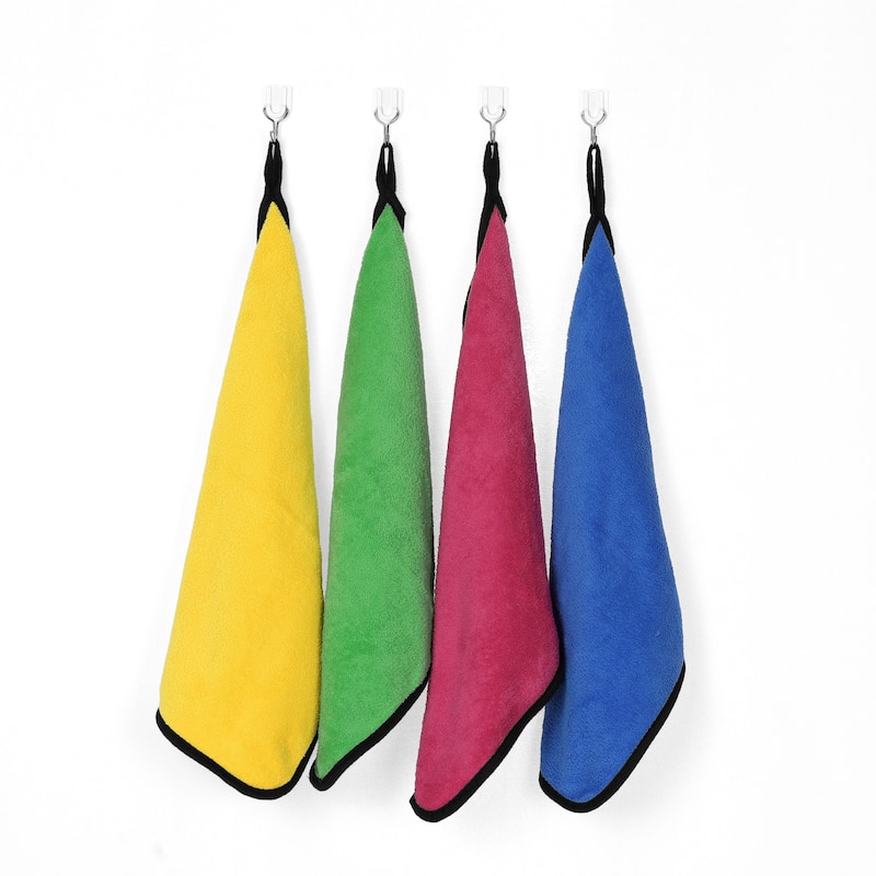 Car Cleaning Cloths, 8 Pack Soft Premium Microfiber Towels with Hang Loop for Household Cleaning