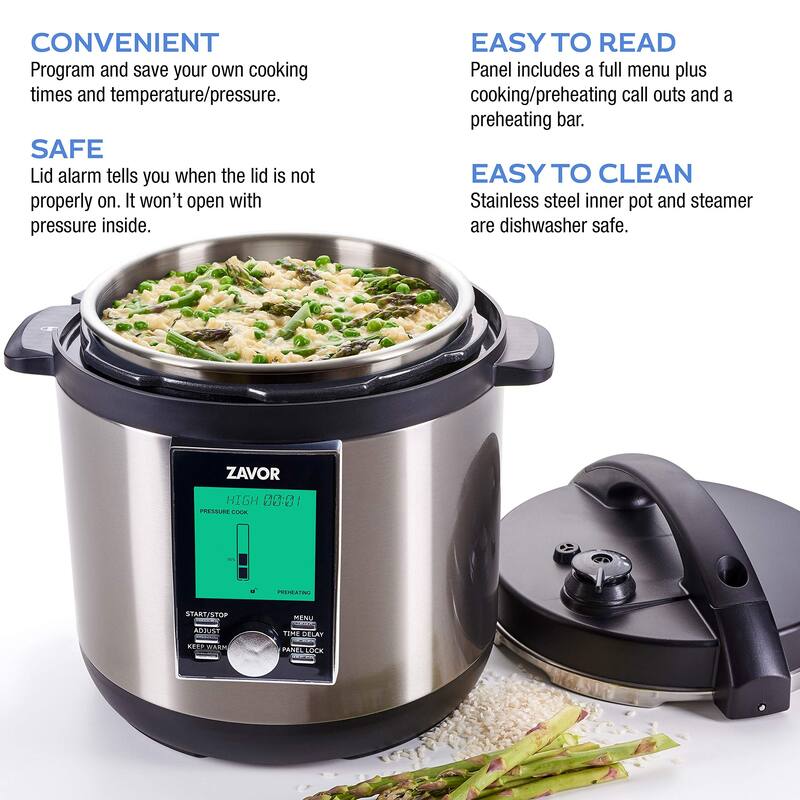 8 Quart Programmable Electric MultiCooker Pressure Cooker, Slow Cooker, Rice Cooker, Yogurt