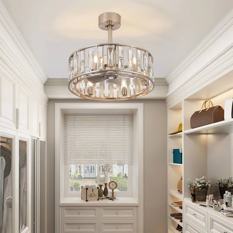 20-In Nickel Caged Ceiling Fan with Light Remote(5-Blade)