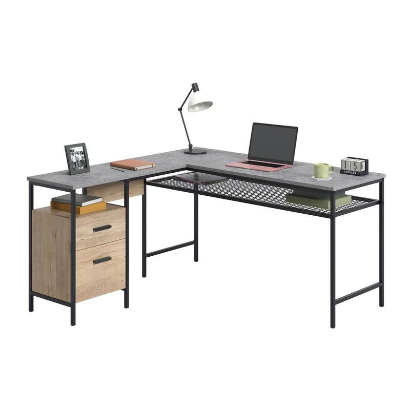 Market Commons L-Desk - Prime Oak