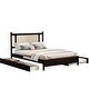 preview thumbnail 7 of 13, Trundle Platform Bed Queen Size Bed Frame and Twin Size Trundle, with Unique Rattan Headboard 2 Storage Drawer, Elegant Espresso