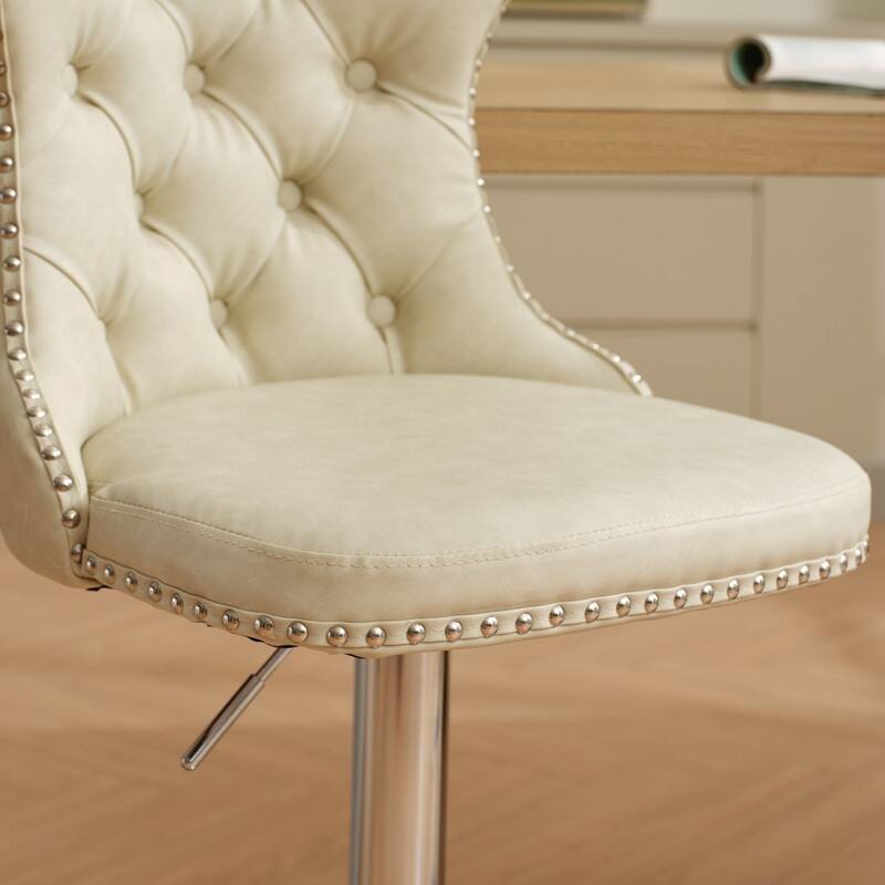 Swivel Foam Barstools Adjusatble Seat Set of 4