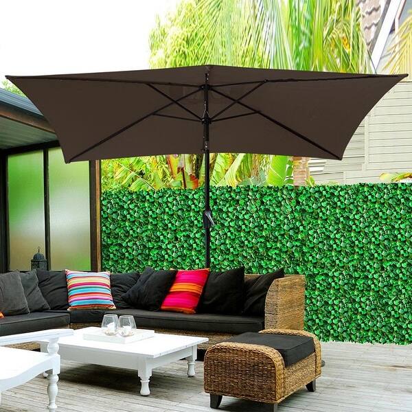 Shop 10 Cocoa Rectangular Patio Umbrella Base Not Included On Sale Overstock 31433801