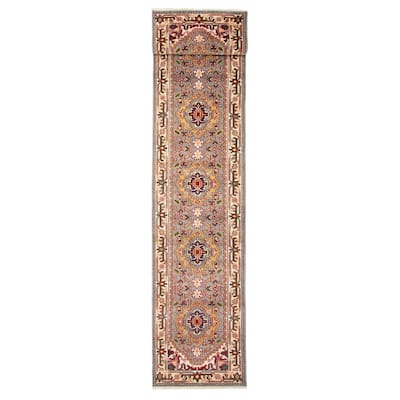 ECARPETGALLERY Hand-knotted Serapi Heritage Grey Wool Rug - 2'7 x 14'1