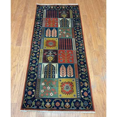 HERAT ORIENTAL Hand-knotted 2'8 x 6' Indo Bakhtiari Wool Runner - 2'8" x 6'