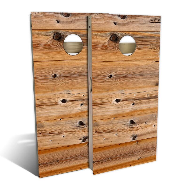 Shiplap Outdoor Cornhole Board Set - Backyard 2x4 - Include Carrying Case
