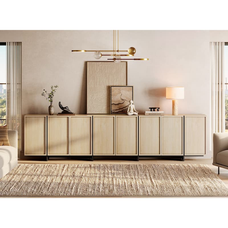 WAMPAT TV Stand for 32-75 Inch TVs, Modern TV Console, Entertainment Center with T-Shaped Legs for Living Room