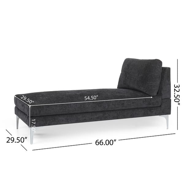 dimension image slide 2 of 3, Beamon Contemporary Fabric Chaise Lounge by Christopher Knight Home - 69.00" L x 29.00" W x 30.00" H