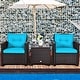 preview thumbnail 31 of 81, Costway 3PCS Patio Rattan Furniture Set Cushioned Conversation Set - See Details