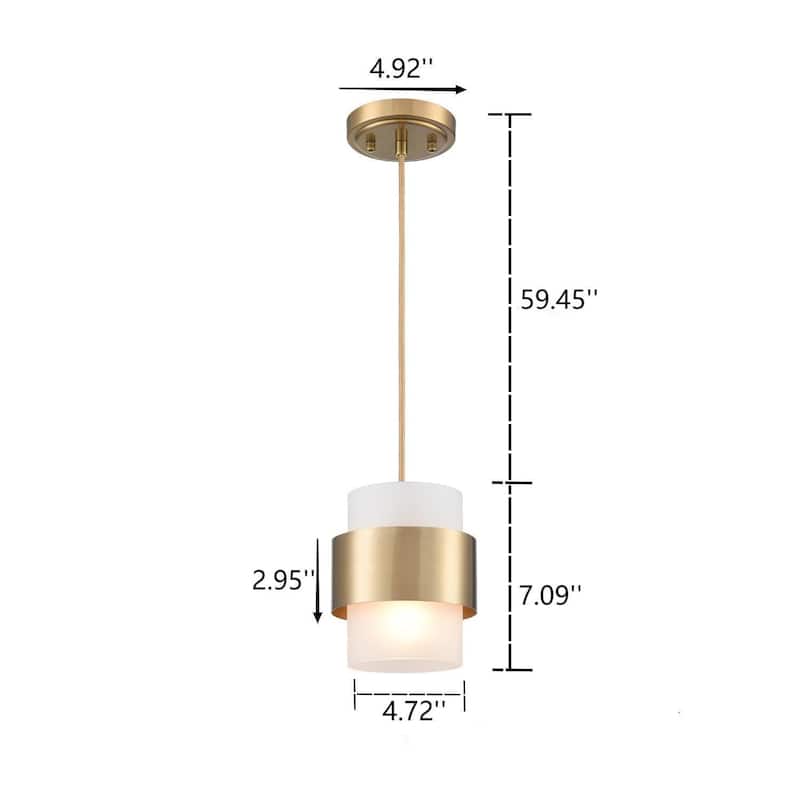 Syros Modern Pendant Light Industrial Mini Cylinder w/ Glass Shade
