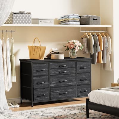 Bedroom Dresser with 10 Large Drawers for 55'' Long TV Stand - 55 inches