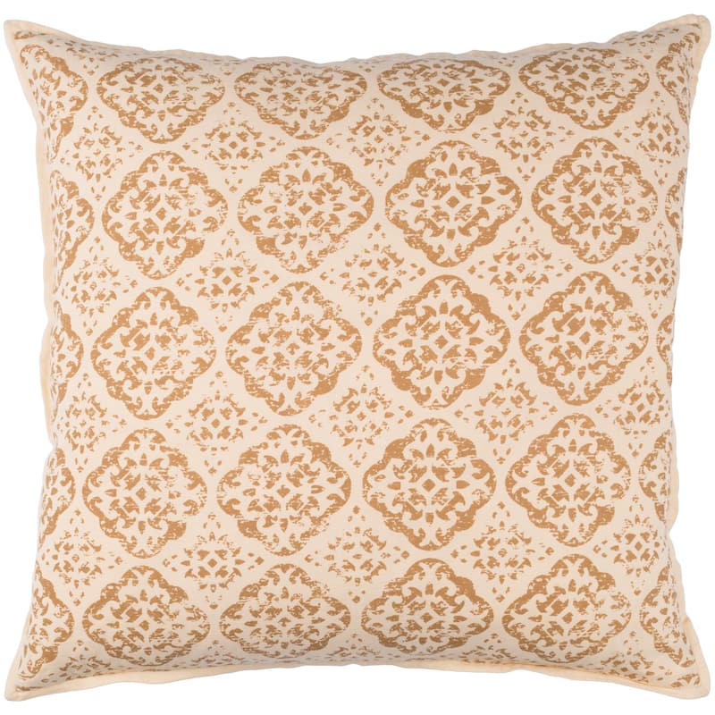 Decorative Villeurbanne Camel 18-inch Throw Pillow Cover