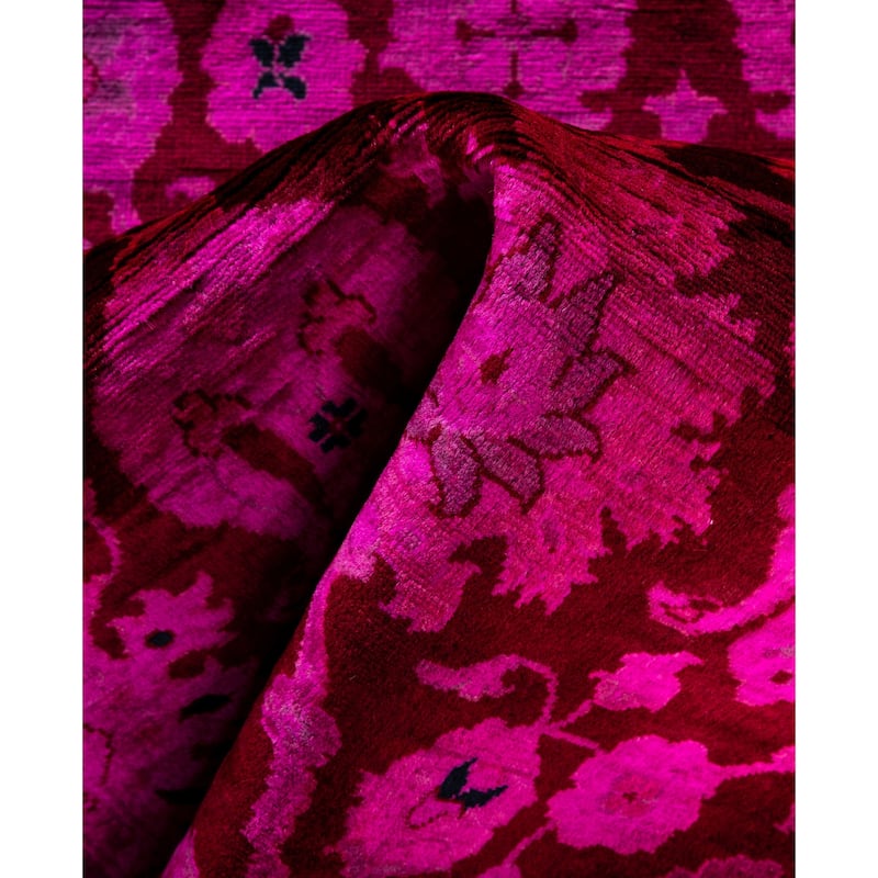 Overdyed One-of-a-Kind Hand-Knotted Area Rug - Pink - 2' 7" x 10' 1"