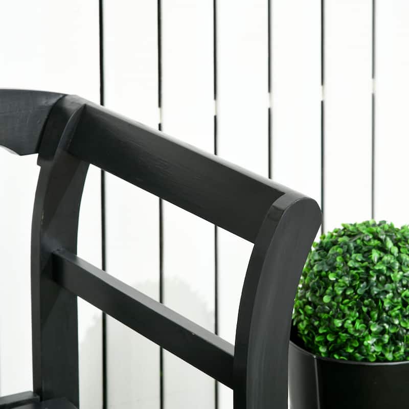 Outdoor 3 Person Garden Bench with Backrest and Armrests