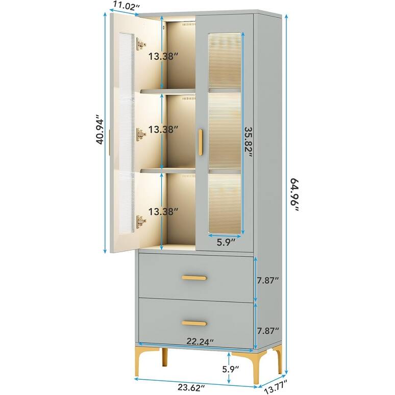 65 Inches Tall Bookcase Bookshelf for Living Room Home Office