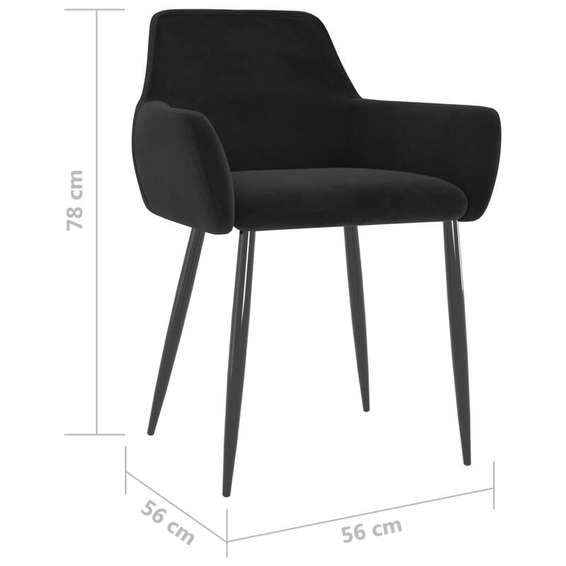 vidaXL Dining Chairs Upholstered Chair with Metal Legs for Living Room Velvet - 22" x 22" x 30.7"