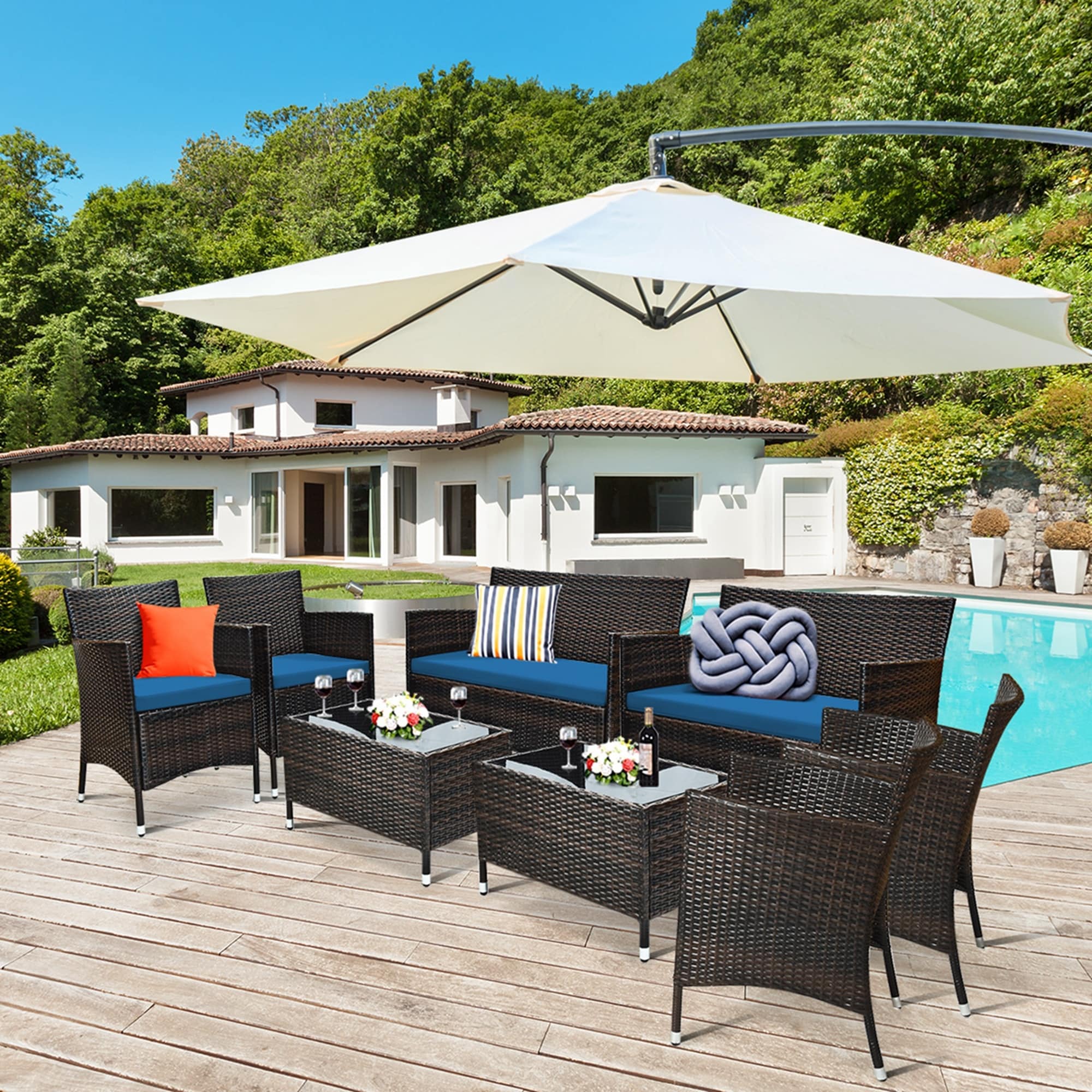 Rattan hot sale patio set