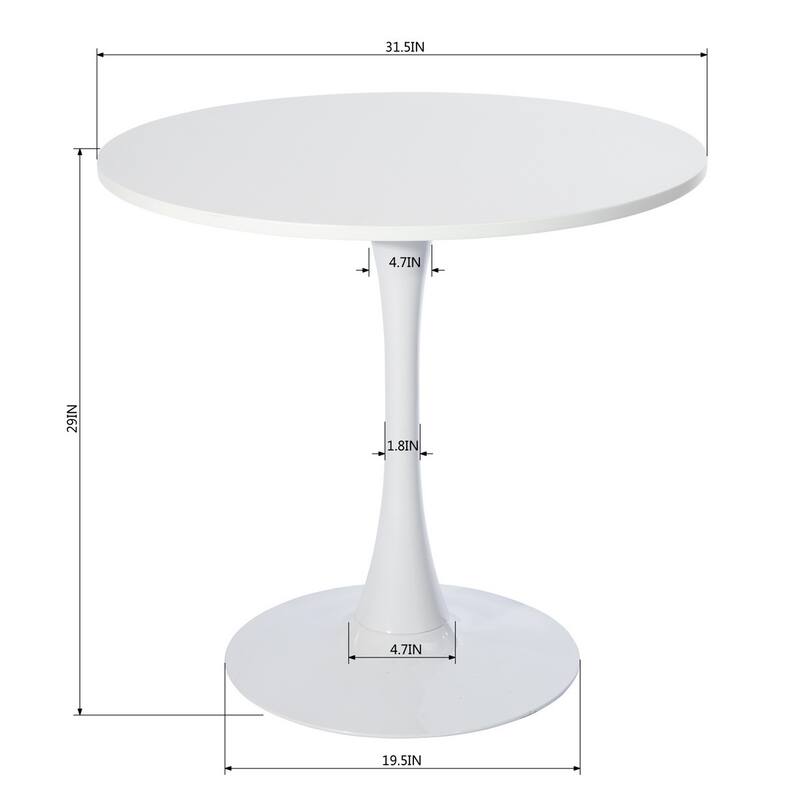 Homy Casa 5-Piece Modern Dining Set with Round Pedestal Table and 4 Upholstered Side Chairs