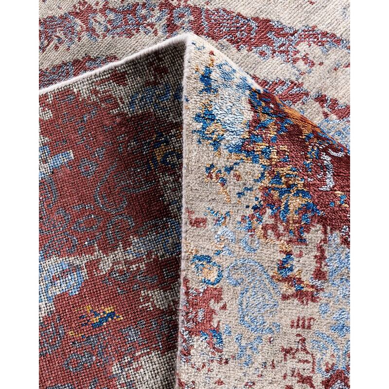 Ikat One-of-a-Kind Hand-Knotted Area Rug, Ivory - 9' 3" x 12' 2"