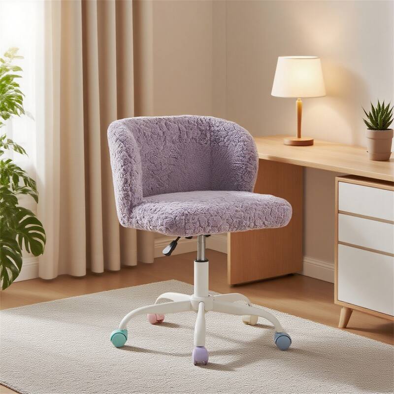 Soft Artificial Rabbit Hair Office Chair