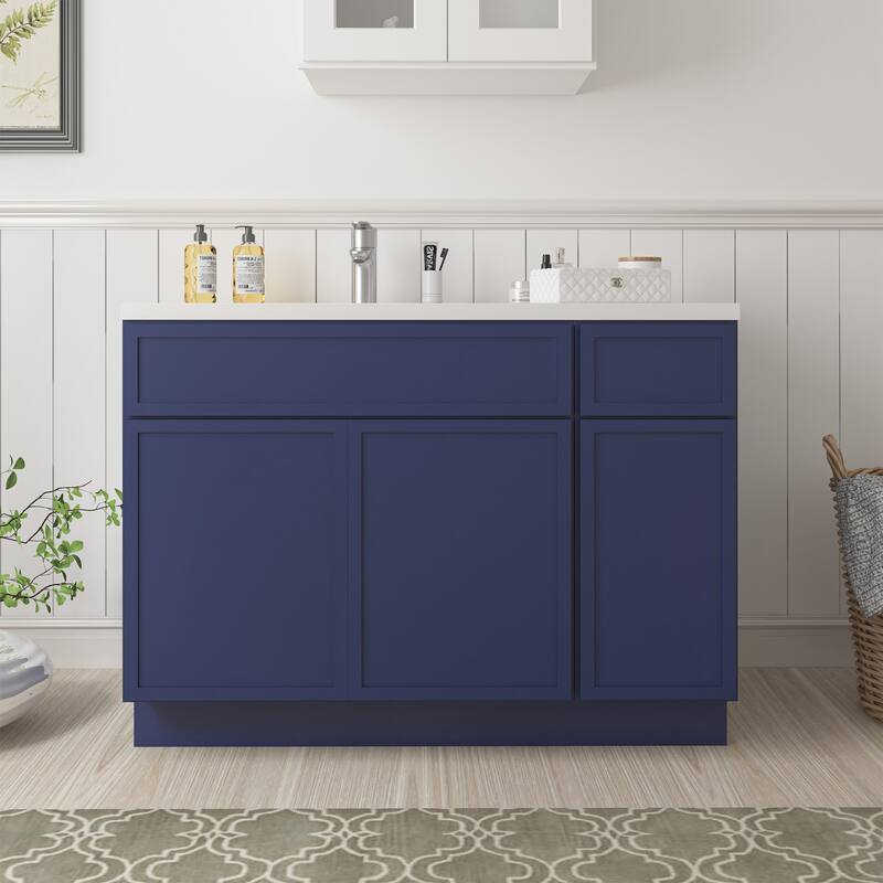 Vanity Art 45" Birch Freestanding Bathroom Vanity Cabinet without Top - Blue