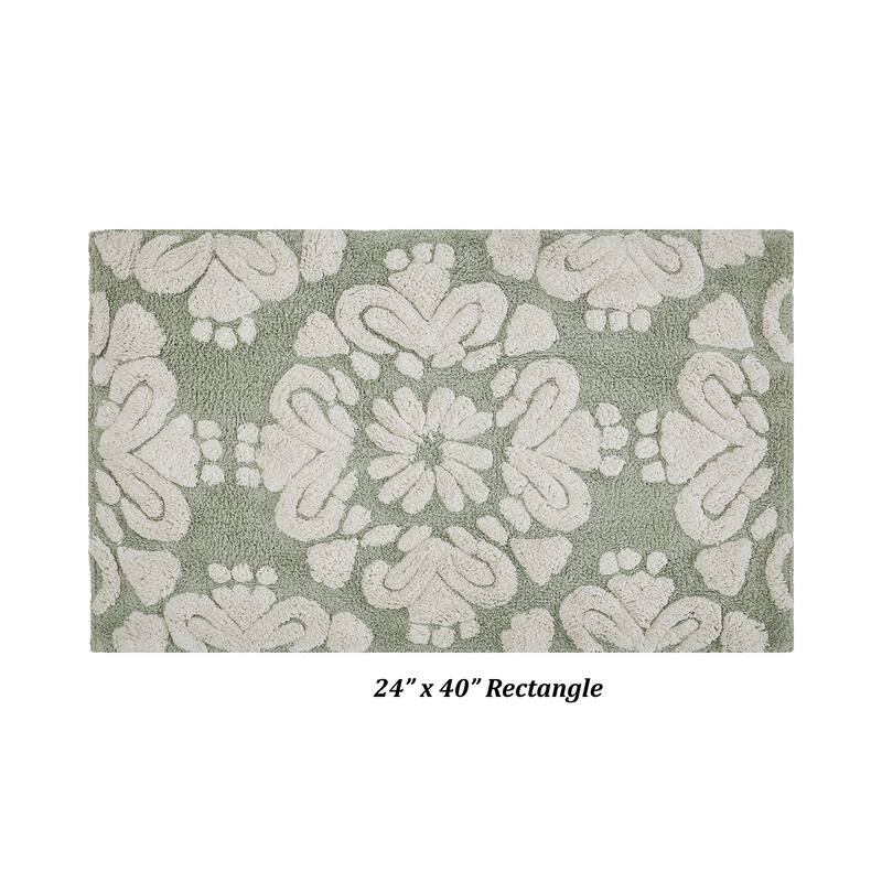Better Trends 100% Cotton Soft & Super Absorbent Bathroom Rugs - Medallion Collection Non-Skid Latex Machine Washable Bath Mats