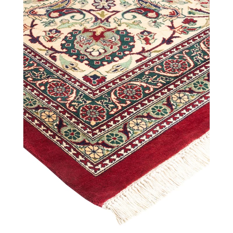 Overton Hand Knotted Wool Vintage Inspired Traditional Mogul Red Area Rug - 12' 5" x 17' 0"