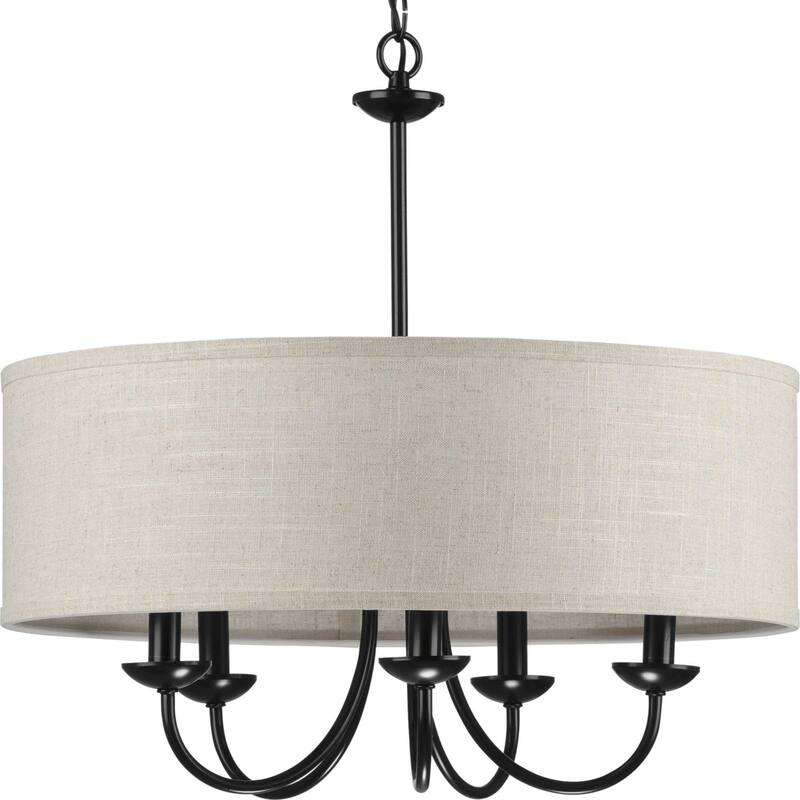 Progress Lighting 5 Light 22" Wide Drum Chandelier - Black