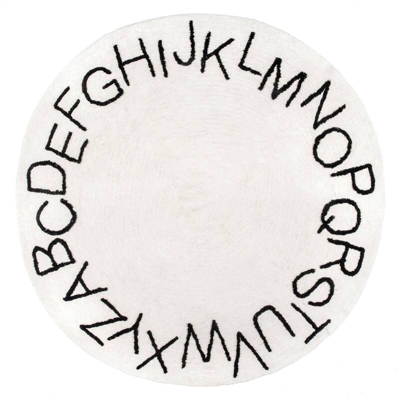 Nuloom Alphabet SpinClean Washable Round Rug